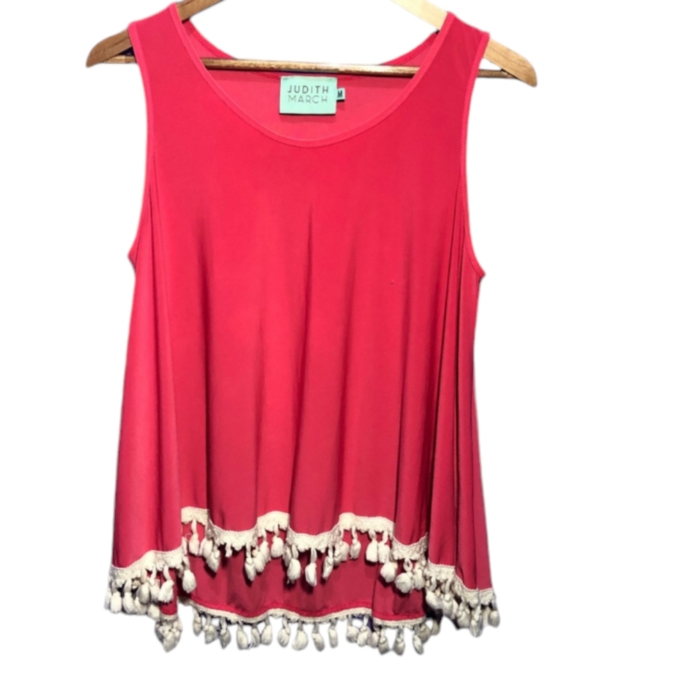 Judith March fringe tassel flowy top Boho Summer